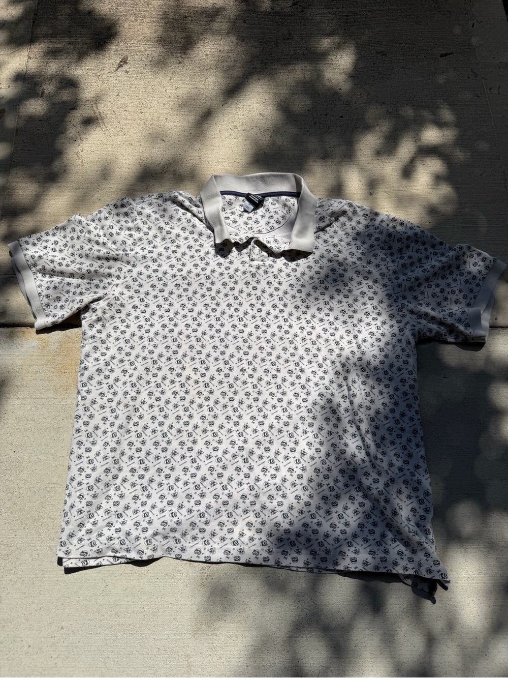 Star Wars White Polo with Navy Micro Print